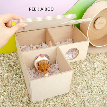 Niteangel Multi-Chamber Hamster House Maze: - Multi-Room Hideouts & Tunnel Exploring Toys for Hamster Gerbils Mice Lemmings (3-Room Large)