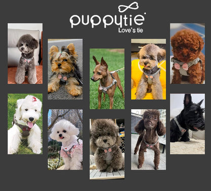 Puppytie No Pull xs Dog Harness with Multifunction Dog Leash,Soft Adjustable No Choke Escape Proof Pet Harness Vest,Knitted Black-White,xs