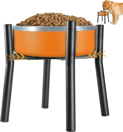 Lifted Dog Bowl Stand - Without Bowls, Single Raise Pet Food Table Adjustable Wide 7-11", Tall 10" - Bowl Stand Size Optional, Dog Bowls Holder Elevated for Small Medium Large Dogs Breed