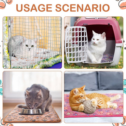 Tudomro 8 Pcs Guinea Pig Blankets Absorbent Washable Animal Fleece Bedding Cage Liners Waterproof Reusable Pet Pee Sleep Mat Pad Cover for Chinchilla Hamster Ferret(Paw,16 x 24 Inch)