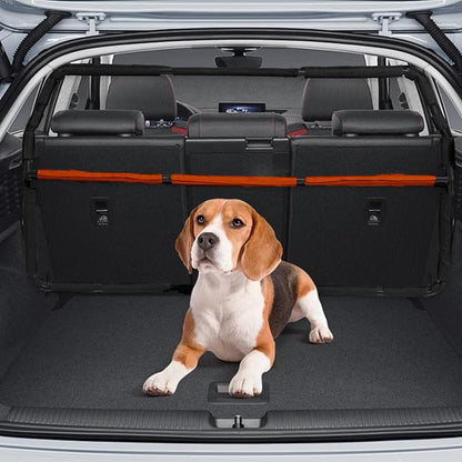 Dog Barrier for Cargo Area, 46" Wide See Through Vehicle Car Hatchback Dog Car Net Barrier, Dog Car Net Mesh for 3rd Row Seat,Back Seat Car Divider Barrier Restraint Fence Trunk Shield for Car