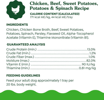 Greenies Smart Topper High Protein Wet Mix-in for Dogs, Chicken, Beef, Sweet Potatoes, Potatoes & Spinach Recipe in Vitabroth Broth- Bone Broth + Vitamins E & B1, 10 Count