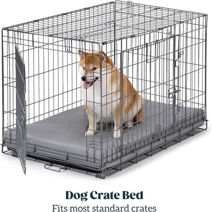 Cybarmour Chew Proof Dog Bed - Orthopedic Indestructible Dog Crate Pad - Outdoor Waterproof Kennel Mat for Aggressive Chewers - Extra Large Breeds & Fits 48-Inch Crate - 47"x29", Limestone