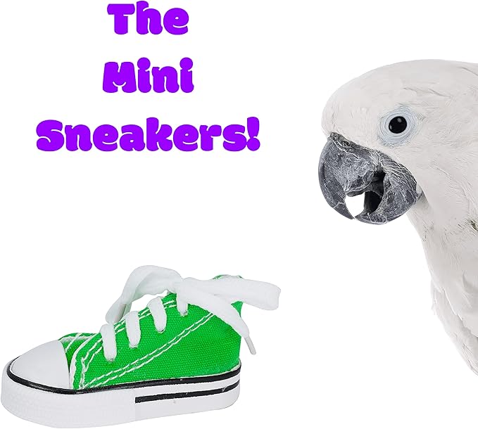 Bonka Bird Toys 6 Mini Sneakers Colorful Cotton Shredding Parrot Parrotlet Budgie Finch Cockatoo