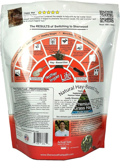 Sherwood Pet Health Adult Rabbit Food Professional (Alfalfa) 4.5 lbs, Grain and Soy-Free for Better Digestion
