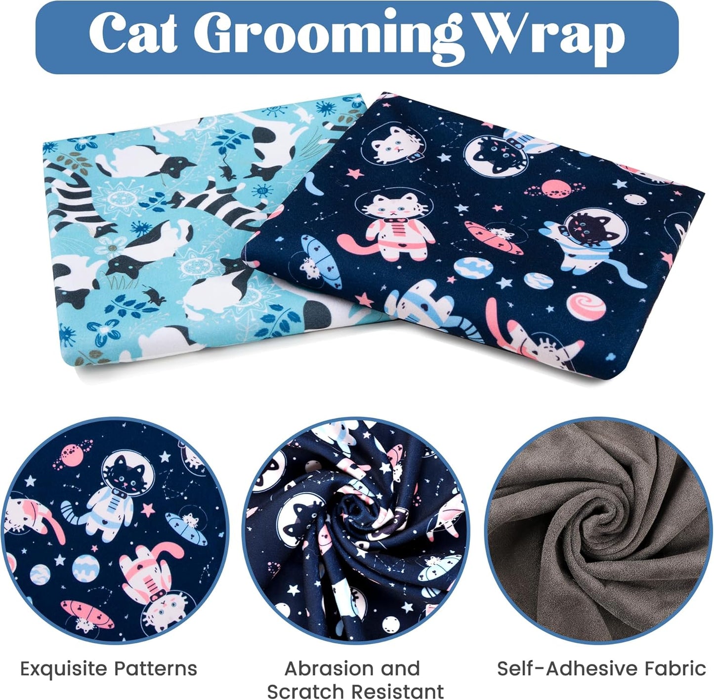 35.4" Cat Grooming Wrap, Cat Wrap for Cutting Nails, Anti-Scratch, Anti-Escape Calming Packaging, Cat Swaddle Wrap for Adult Cats, XX-Large