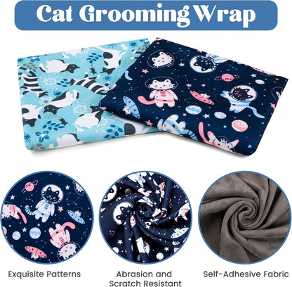 35.4" Cat Grooming Wrap, Cat Wrap for Cutting Nails, Anti-Scratch, Anti-Escape Calming Packaging, Cat Swaddle Wrap for Adult Cats, XX-Large