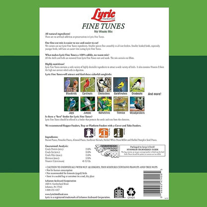 Lyric Fine Tunes Wild Bird Seed - No Waste Bird Food Mix - Attracts Bluebirds, Finches, Chickadees & More - 15 lb. Bag