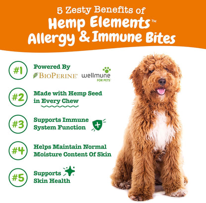 Zesty Paws Dog Allergy Relief - Anti Itch Supplement - Omega 3 Probiotics for Dogs - Salmon Oil Digestive Health - Soft Chews for Skin & Seasonal Allergies - with Epicor Pets – Hemp - 90 Count…