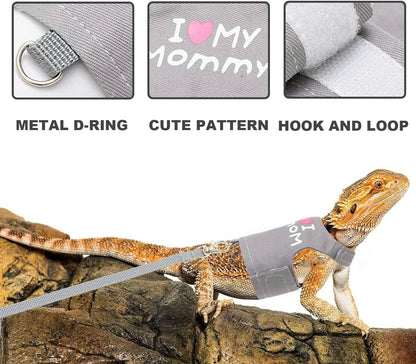 Bearded Dragon Harness and Leash Set - Adjustable Reptile Harness with Cute Design for Small Animals | Comfortable Outdoor Walking Gear for Lizards
