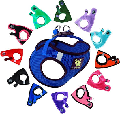 EcoBark Step in Dog Harness Reflective Soft Ultra Padded Mesh Dog Harnesses for XXS, XS, Small, and Medium Dogs Eco-Friendly Comfort Secure Halter No Pull Adjustable Pet Vest (XXXS, Royal Blue)