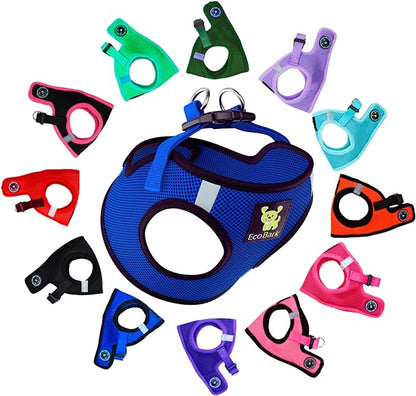 EcoBark Step in Dog Harness - Eco-Friendly Dog Harnesses for Small and Medium Breed Dogs - Reflective and Adjustable Body Halter Vest - Soft Mesh Toy Breed Harness (Royal Blue, Large)
