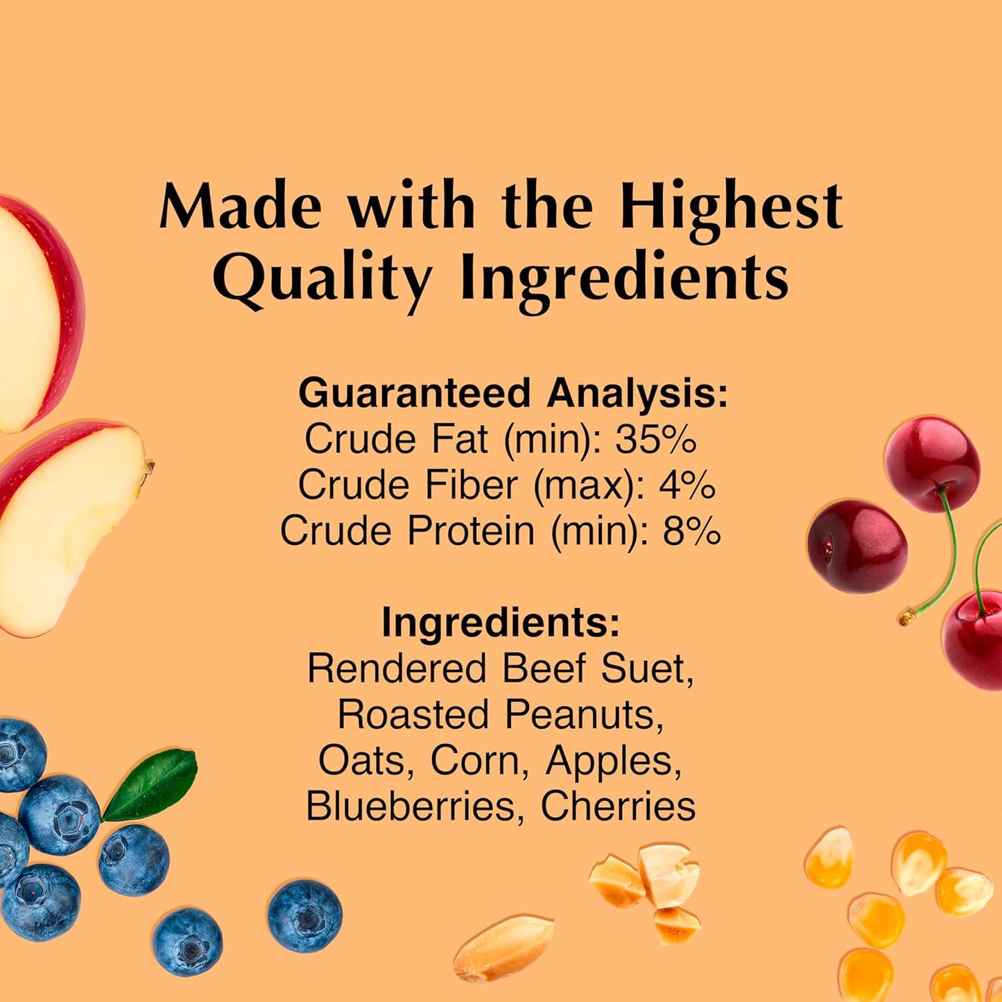 C&S Fruit n’ Nut Suet Treat, Suet Cakes for Wild Birds Including Robins, Blue Jays, Bluebirds, Tanagers, Thrushes and More, 8 Pack