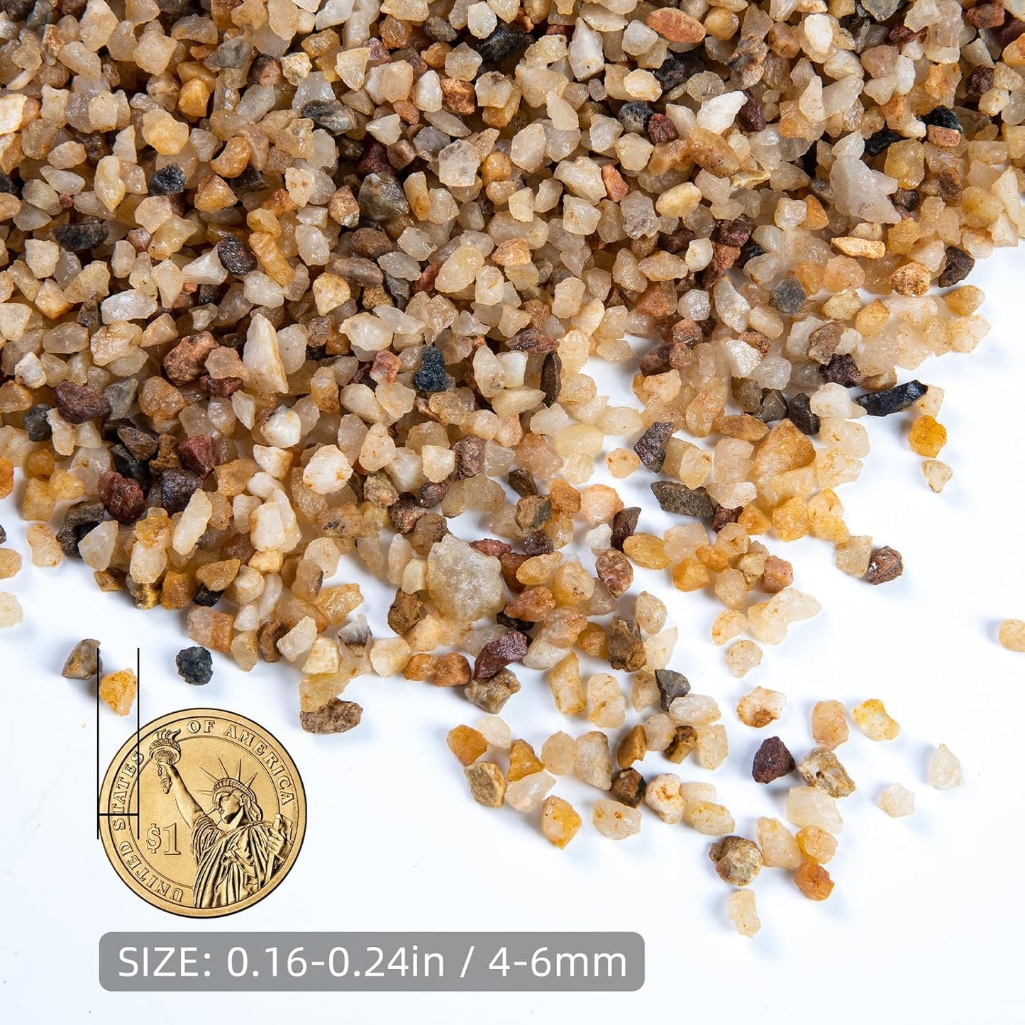 5lb Mixed Color Small Silica Gravel Pebbles, 1/5 inch Decorative Stones for Succulents, Pebbles for Vases,Plants Rocks, Aquarium Sand, Top Dressing, Outdoor Decorative Rocks