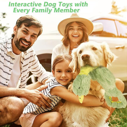 Large Plush Squeaky Dog Toys for Aggressive Chewers, Interactive Tug of War Puppy Toys for Indoor Play - Duck Stuffed Dog Toys with Soft Fabric for Small, Medium, and Large Pets