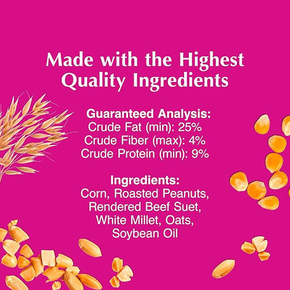 C&S High Energy Delight No Melt Suet Dough, Suet Cakes for Wild Birds, 11 Ounces, Pack of 8