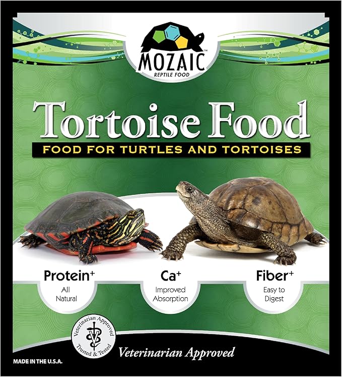 Mozaic Tortoise Food & Turtle Pellets Supplement - Complete Formulated Diet for Sulcata & Desert & Other Pet Tortoises, Essential Amino Acids & Nutrients, Economical Dry Pellet, 2 LB Bag
