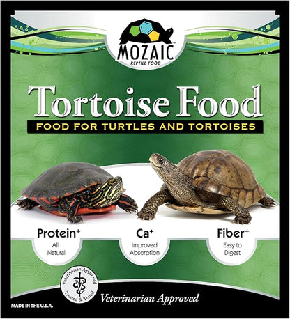Mozaic Tortoise Food & Turtle Pellets Supplement - Complete Formulated Diet for Sulcata & Desert & Other Pet Tortoises, Essential Amino Acids & Nutrients, Economical Dry Pellet, 2 LB Bag