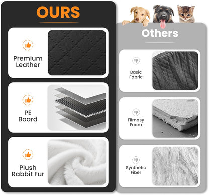 Portable Small Dog Seat for Car, Luxury Center Console Dog Car Seat Booster with Safety Tethers, Auti-Collapse Pet Travel Carseat for SUV, Truck (Black/White)