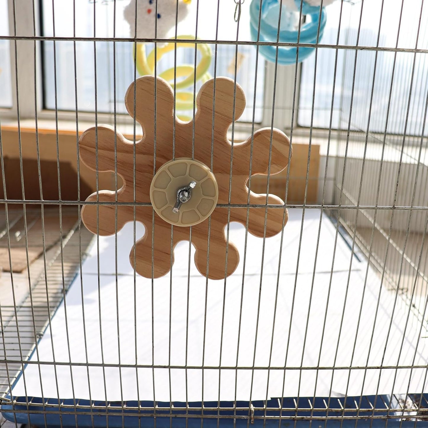 Chinchilla Cage Accessories, Wooden Rotating Chew Toys for Teeth, Rat Chew Toys, Interactive Enrichment Toys for Hamster, Rat, Small Pet