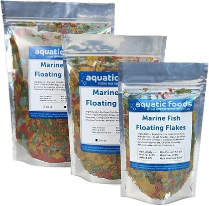 Aquatic Foods Inc. Marine Fish Flakes of Red & Green Algae, Seaweeds for Tangs, Butterflies, Angelfish, Anthias, Clown Fish, Damsels...WL…1-lb Poly Bag