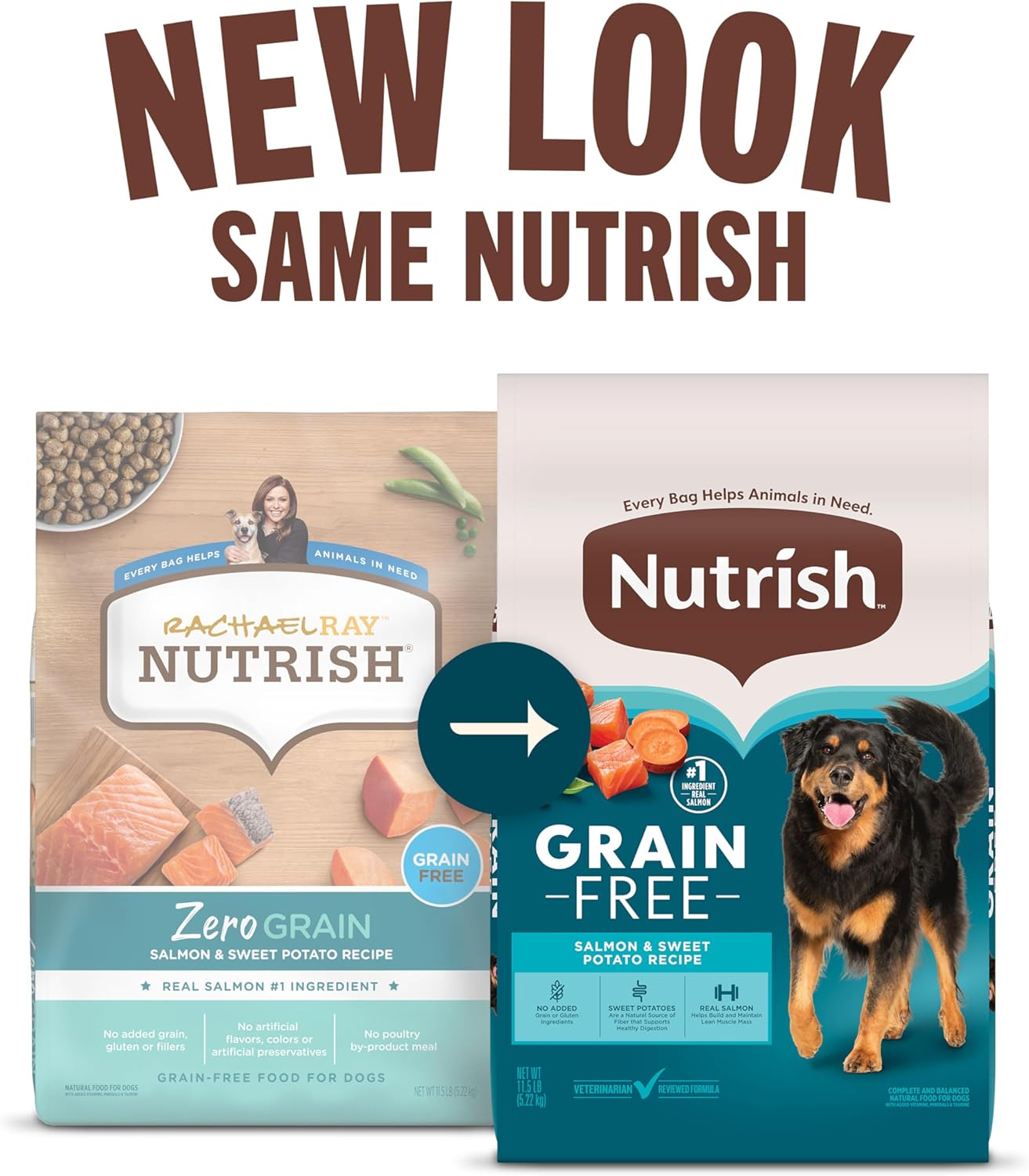 Nutrish Grain Free Salmon & Sweet Potato Recipe Dry Dog Food, 11.5 lb. Bag, Packaging May Vary (Rachael Ray)