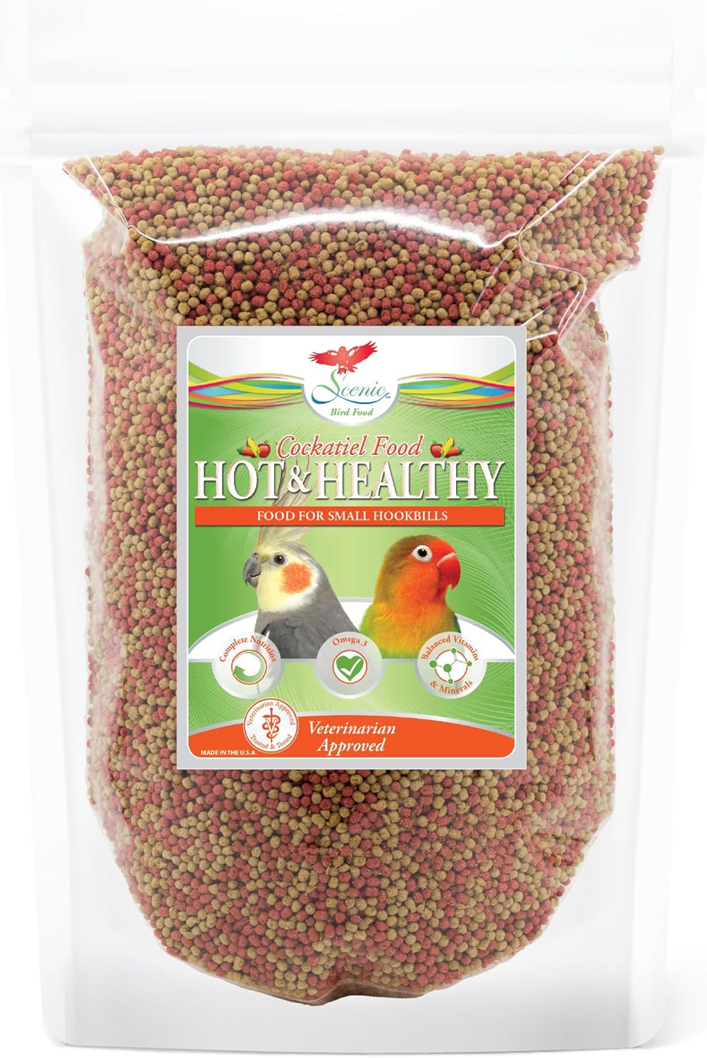 Scenic Hot & Healthy Food for Cockatiels, Parakeet, Lovebird Food