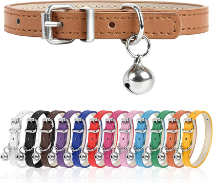 XS Dog Collar for Teacup Adjustable Teacup Dog Collar for Small Medium Large Dogs 3/8 inch Width (Khaki, XS)