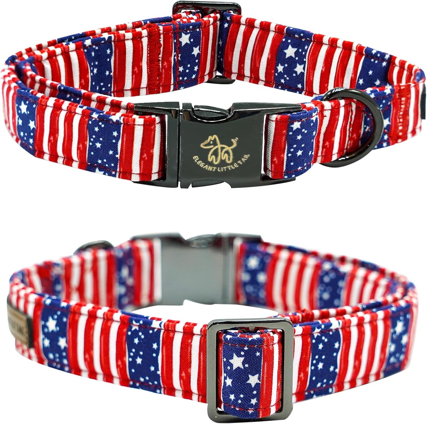 Elegant little tail Independence Dog Collar, Holiday Pet Collar Patriotic Dog Durable Dog Collars Girl or Boy Soft Pet Gift Adjustable Dog Collar for Small Medium Large Dogs