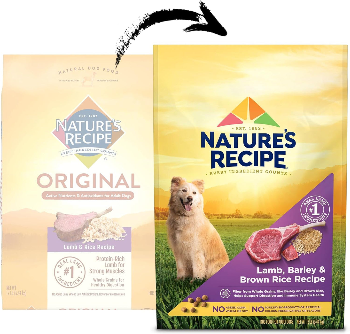 Nature′s Recipe Lamb, Barley & Brown Rice Recipe Dry Dog Food, 12 lb. Bag