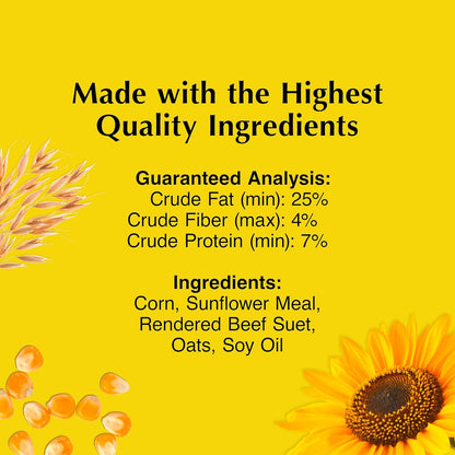 C&S Sunflower Suet Nuggets, Wild Birds Food For Woodpeckers, Chickadees, Nuthatches, and More, 8 Pounds