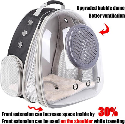 Cat Backpack Carrier, Space Capsule Astronaut Clear Bubble Front Extension to Carry Transport Cat Small Puppy Bunny, 20 Pounds Cat Bookbag