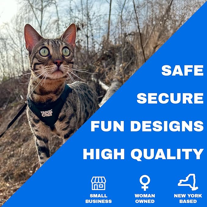 Travel Cat The Emerald Explorer Limited Edition Green Harness and Leash Set - Adjustable Fit Mesh Cat Harness with Reflective Strap - Escape Proof Harness for Cats, Kitten (Emerald, Extra Small)