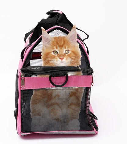Cat Carrier for Small Cats Dogs Soft-Sided Pet Carrier for Cats Puppies Small Pets Airline Approved Lightweight Comfortable Travel Cat Dog Carrier (Small, Pink)