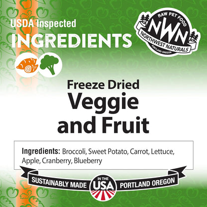 Northwest Naturals Freeze-Dried Veggie & Fruit Functional Topper - for Dogs & Cats - Healthy, Limited, Human Grade Ingredients, All Natural, Proudly Made in USA, 5 Oz (Pack of 2)