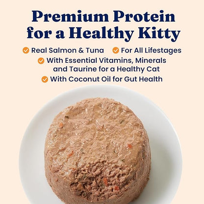 Solid Gold Tropical Blendz Salmon Pate in Coconut Oil - Nutrient-Rich Wet Cat Food for All Life Stages, 16 Pack
