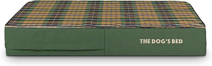 The Dog’s Bed Orthopedic Memory Foam Dog Bed, Large Green Tartan, Pain Relief for Arthritis, Hip & Elbow Dysplasia, Post Surgery, Lameness, Supportive, Calming, Waterproof Washable Cover