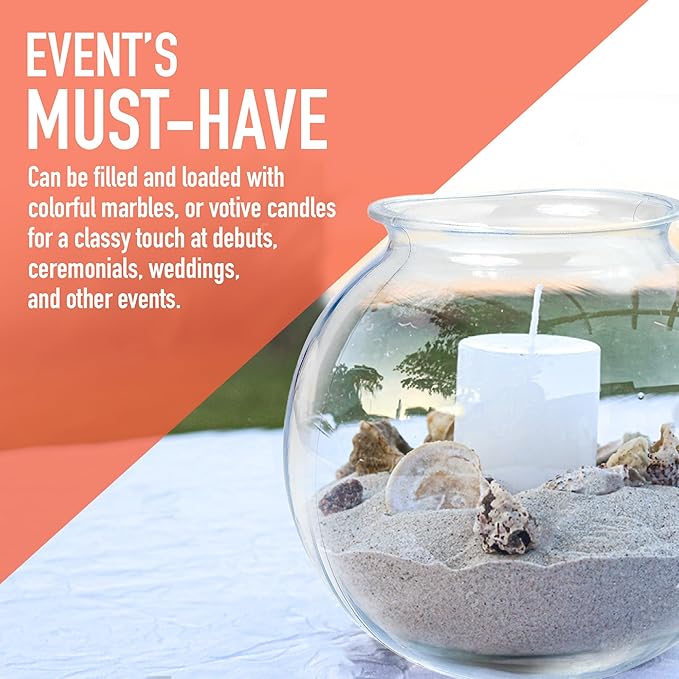 Fish Bowls For Drinks - 6 Pack - 16 Oz - BPA-Free Small Plastic Ivy Bowls For Crafts, Mini Fish Bowls Unbreakable, Candy Dishes for Party Centerpieces, Carnival Fishing, Home Decor…