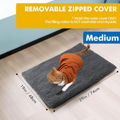 Self Warming Cat Bed Self Heating Cat Dog Mat 29.1 x 18.9 inch Extra Warm Thermal Pet Pad for Indoor Outdoor Pets with Removable Cover Non-Slip Bottom Washable Non Electric