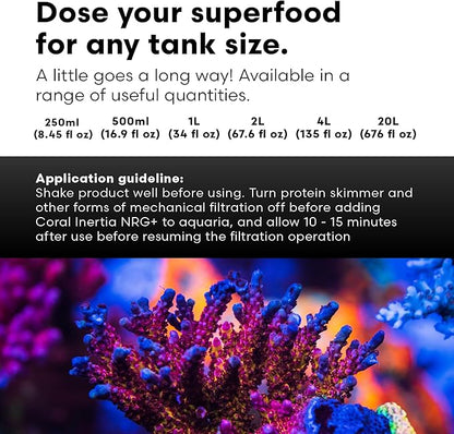 Brightwell Aquatics Coral Inertia NRG+ - All in One Coral Super Food and Multi Nutrient Supplement for All Corals and Their Allies - Aquarium Water Treatments, 500 ml