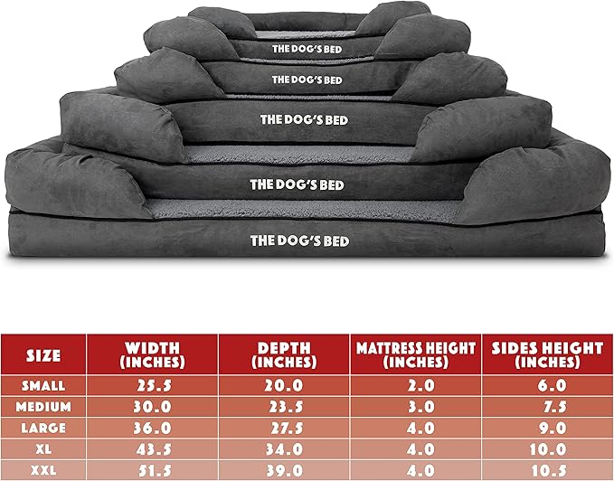 The Dog’s Bed Medium Support Memory Foam Dog Bed XXL Plush Grey, Pain Relief: Arthritis, Hip & Elbow Dysplasia, Supportive, Calming, Waterproof Washable Cover