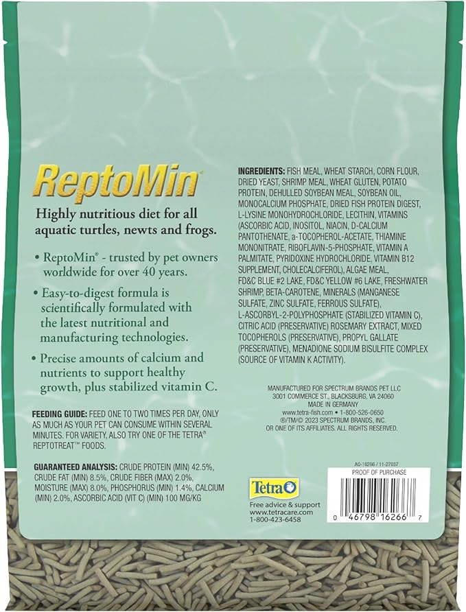 Tetra ReptoMin Floating Food Sticks, For Aquatic Turtles, Newts and Frogs, 2.65 lbs