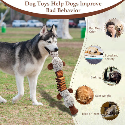 Squeaky Dog Toys, Interactive Tug of War Puppy Toys, Funny Plush Dog Chew Toys, Stuffed Dog Toys for Small,Medium and Large Dogs - Platypus