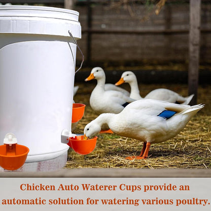 8pcs Large Automatic Chicken Waterer Cups | Chicken Water Feeder Suitable for Chicks, Duck, Goose, Turkey and Bunny | Poultry Water Feeder Kit