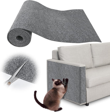 Cat Scratch Furniture Protector-100 x 15.8" Trimmable Self-Adhesive Cats Claws Scratch Pads, Cat Climbing Couch Protector for Protecting Furniture Couch Chair Sofa Cats Pet Gift (Light Gray)