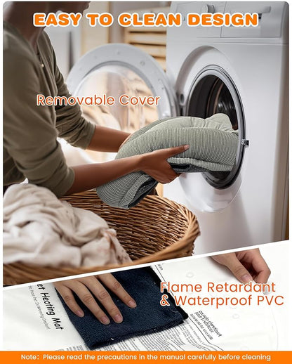 Heated Cat Bed for Indoor Pets – Constant Temperature 100.4-107.6℉ Donut Cat Heating Pad with Chew Resistant 87 Inch Cord, Washable Cover, Cozy Round Pet Bed for Small Cats Kittens Dogs