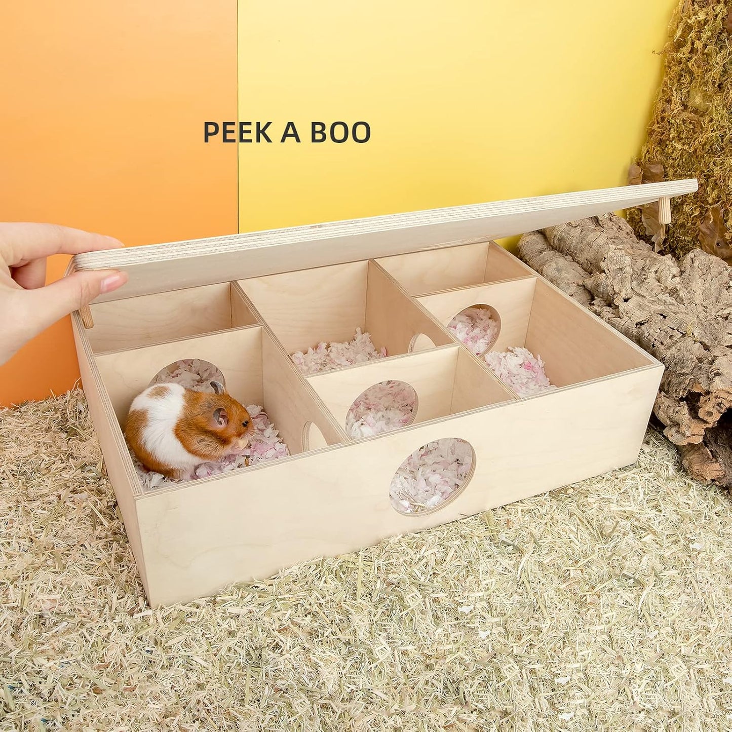 Niteangel Multi-Chamber Hamster House Maze: - Multi-Room Hideouts & Tunnel Exploring Toys for Hamster Gerbils Mice Lemmings (6-Room Large)
