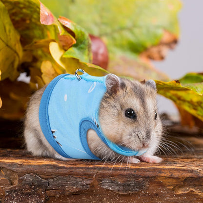 Weewooday 3 Pieces Guinea Pig Harness with Leash Small Pet Harness Fruit Plaid Pattern Adjustable Padded Walking Vest for Pet Hamster Squirrel Animals(Pineapple, Blue, Green Plaid,Medium)