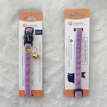 Safety Quick Release Cat Collars,Double Velvet with Bell Available in a Range Colors,Perfect for Your Kitty, Adjustable 20-30 cm
