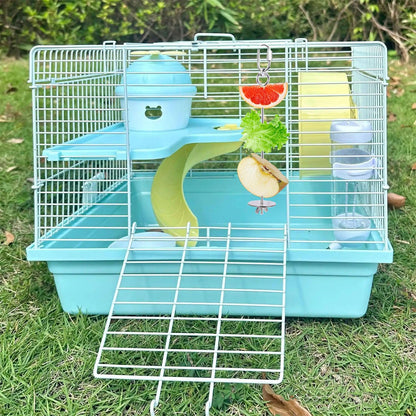 3 Pack Rabbit Toys, Bunny Rat Cage Food Holder Stainless Steel Slow Feeder Hanging Accessories for Rat Guinea Pig Chinchillas Rabbits Hamster Foraging Enrichment Small Animal Toys